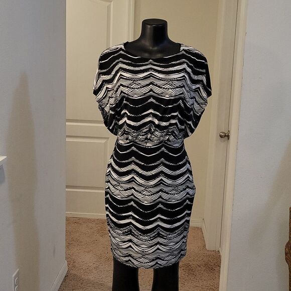 ENFOCUS STUDIO CAP SLEEVE ROUNDNECK ABOVE THE KNEE LENGTH WOMEN"S DRESS - Picture 3 of 14